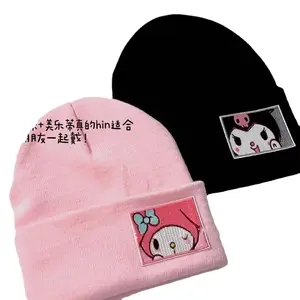 Ruunjoy cartone animato Kuromi cappello lavorato a maglia Kawaii melodia Cinnamoroll cappello coppia Beanie mantiene lo studente inverno caldo cappello femminile regalo