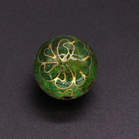 Perles rondes traditionnelles en cuivre émaillé cloisonné, séparées par des filigranes, multi-spécifications, polies, motif des Dix Mille Fleurs