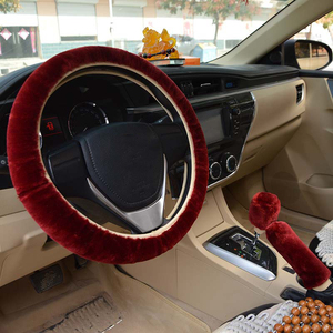 K395ชุดที่หุ้มพวงมาลัยรถยนต์ผ้ากำมะหยี่ขนเทียมอเนกประสงค์ - Product Image 3