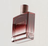 Bouteille de parfum colorée dégradé carré vide personnalisé 30ml 100ml 50ml bouteille de parfum en verre bouchon de pompe bouteille peinte par pulvérisation de soins de la peau