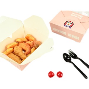 Dongguan OEM / ODM Food Box Manufacturer square kraft paper packaging biodegradable compostable food box