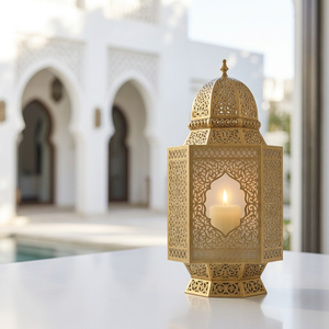 Latest Traditional <b>Moroccan</b> Style Beautiful Cutout Metal Candle Lantern for Ramadan Home <b>Decoration</b> - Product Image 1