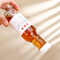 Botella de vidrio transparente Oshow de 8oz/12oz (500ml) con cuello de rosca continua 38-400 y tapa metálica con precinto de seguridad para salsa o agua