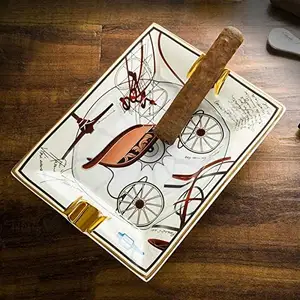 Cigar Smoking Accessories Custom Gift Box Creative Porcelain Home Desktop Luxury White Ceramic Cigar Ashtrays