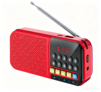 Tragbarer Plastik 5.0 Mini-Lautsprecher mit Digitalanzeige USB & TF Wiedergabe Wiederaufladbarer Akku FM-Radio & Powerbank