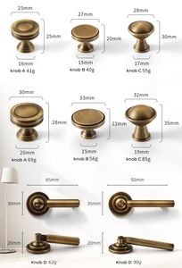 Maniglia <span class=keywords><strong>per</strong></span> Armadio e Cassetto in Stile Retrò Americano, Ottone e Rame Puro, Design Vintage Francese a Foro Singolo - Product Image 2