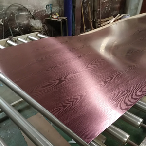 Feuille en acier inoxydable <span class=keywords><strong>304</strong></span> <span class=keywords><strong>couleur</strong></span> rouge rose, grain de bois en nid d'abeille, gaufrée - Product Image 2