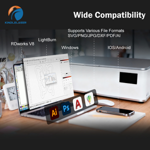 Kindlelaser 50 Wát CO2 khắc <span class=keywords><strong>laser</strong></span> cho DIY Thủ công mỹ nghệ và sản xuất nhỏ All-in-One CO2 khắc <span class=keywords><strong>laser</strong></span> cho đá nhựa - Product Image 4