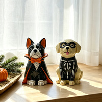 Figurine en résine de Labrador vampire squelette effrayant, statue d'animal de compagnie pour Halloween, décoration de fenêtre et de bureau