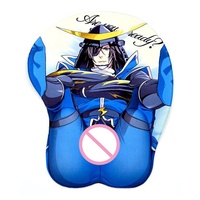 Hadiah Promosi Permainan Komputer Desain Logo Kustom Alas Mouse Gaming Silikon 3D Oppai Lembut Berpemanas dengan Penyangga Pergelangan Tangan Anti-Selip