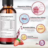 Biocaro Gouttes de magnésium liquide avec glycinate de magnésium, vitamine B6, bromélaïne pour un sommeil profond, une relaxation de l'humeur et des muscles