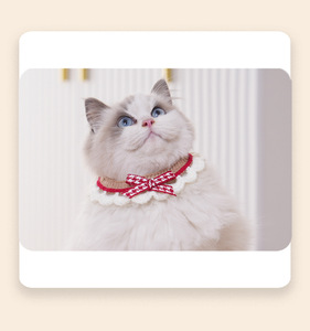 Japanese Style Soft Solid Dog Scarf Eco-friendly Pet Collar Decoration <b>Bow</b> Slippery Towel for Small Dogs Cats - Product Image 5