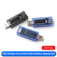 Medidor de Voltaje y Corriente USB KWS, Voltímetro y Amperímetro Digital USB, Transparente, Azul Claro, Gris