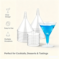 Verres à Martini jetables en plastique transparent en gros, gobelets à cocktail réutilisables pour mariage, anniversaire, bar, vaisselle de bar