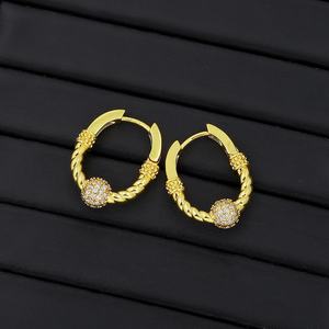 JXX Wholesale 24K Gold Plated <b>Fashion</b> Jewelry <b>Earring</b> Zircon Custom Dainty Women huggies <b>Hoops</b> <b>Earring</b> - Product Image 4