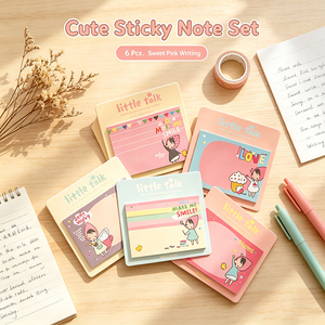 Petits blocs-notes adhésifs mignons à motifs de dessins animés, blocs-notes colorés pour l'école et le bureau - Product Image 5