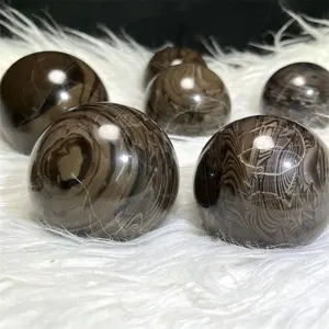 New Arrival Natural High Quality Crystal Chocolate Jasper Coffee Jasper Ball Sphere For Decoration