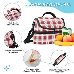Retro Hawaiian Ula Palaka Design Unisex Double Layer Cooler Insulated <b>Lunch</b> <b>Bag</b> Adult <b>Lunch</b> Box Cooler <b>Tote</b> for Children - Product Image 4