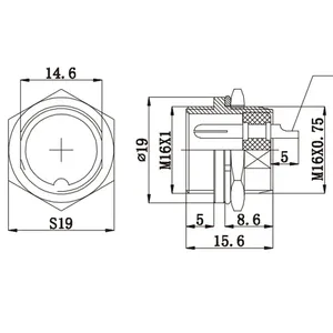 Gx16 thép không gỉ không thấm nước 2/<span class=keywords><strong>3</strong></span>/4/5/6/7/<span class=keywords><strong>8</strong></span>/9/10-Pin hàng không cắm ổ cắm cáp nối đồng không khí Cắm dây điện mông - Product Image 6