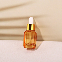 Flacon compte-gouttes carré en verre coloré de 15 ml, flacon vide pour huile essentielle, emballage personnalisé pour soins de la peau