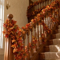 Guirlande artificielle de feuilles d'érable automnales orange, rouge et jaune pour la décoration de mariages, de maisons et de fêtes