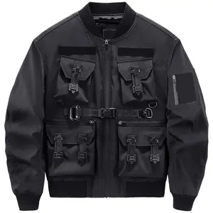 Оригинальный производитель, Высококачественная модная летная куртка-бомбер с множеством карманов, декоративное пальто-карго, рабочая одежда, куртка для мужчин