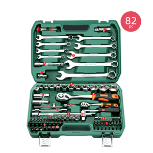Tools Box Car TFAUTENF 82 Piece Vehicle Tools With Combination Wrench Socket Ratchet And Plastic Storage Box For Car Repair And Maintenance
