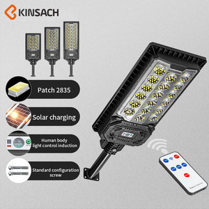 Venta caliente Control remoto Altos lúmenes Impermeable Negro Led Foco ABS PS Jardín Reflector Luces de calle solares - Product Image 4