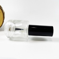 Flacon en verre vide rond de 17,5 ml pour vernis à ongles avec pinceau et couvercle pour gel UV