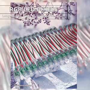 Ensemble de 50 pixels LED RVB adressables individuellement, 12 mm, diffuseurs, WS2811, CRI 85, lumières de Noël à intensité variable, USB, <span class=keywords><strong>PVC</strong></span>, indice de protection IP20 - Product Image 2