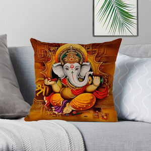 Bouddha Statue Oeuvre Rétro Bouddhiste Décoration Intérieure Taie D'oreiller 45x45cm - Product Image 3