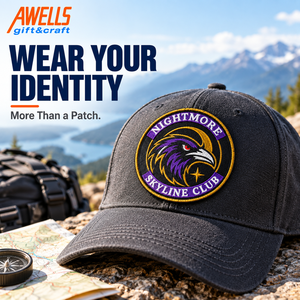 Maßgefertigter Bestickter Adler-Patch Nightmore Skyline Club Vogel-Abzeichen für Jacken, Rucksäcke, Mützen und Streetwear AWELLS - Product Image 2