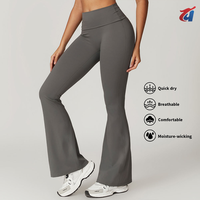 Leggings de sport personnalisés en nylon et élasthanne pour fitness et gym, taille haute, effet push-up, évasés pour le yoga
