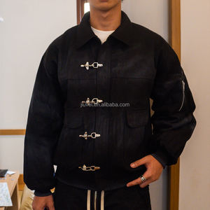 Giacche da Lavoro OEM da <span class=keywords><strong>Uomo</strong></span> in Denim con Chiusura a Bottone, Giacche in <span class=keywords><strong>Jeans</strong></span> Corte con Cerniera, Lavaggio Acido, Stile Carpenter, per <span class=keywords><strong>Uomo</strong></span> - Product Image 1