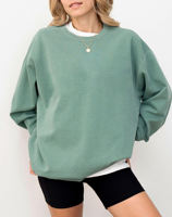 Sudadera de Algodón con Cuello Redondo y Hombros Caídos para Mujer, Estilo Oversize, Personalizable, en Oferta
