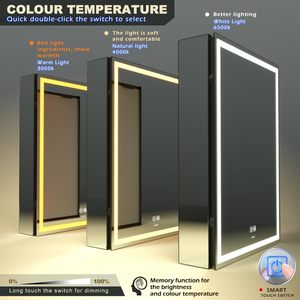 Fábrica personalizada al por mayor de alta definición multifuncional desempañador táctil montado en la pared gabinete de <span class=keywords><strong>espejo</strong></span> de baño inteligente - Product Image 3