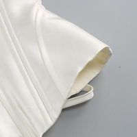 Nouveautés en promotion : Ensemble de soirée en satin pour femme, sans manches, avec perles et pompons, fleurs 3D, mini-robe