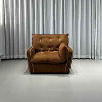 Fauteuil italien rotatif en PU Canapé simple moderne pour la maison et l'hôtel pour la chambre à coucher et le salon Style minimaliste