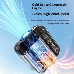 Semiconductorcooling Portablefan Lightweighttransparentdesign Neckwaisthanging Handhelddesktopfan Outdoorhomeconstr Coolingfan - Product Image 2