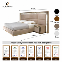 Modernes Italienisches Luxus-Stoffbett mit Breitem Kopfteil, Vollgröße, Gepolstertes Bett mit Stauraum und Weichem Bettdesign für Villa-Hauptschlafzimmer