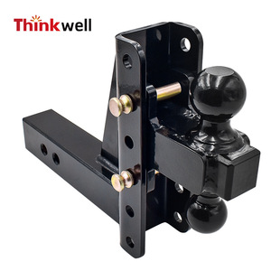Bras de remorque réglable Thinkwell à double rotule en acier noir pour attelage de remorque - Product Image 1