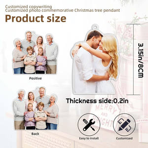 Tùy Chỉnh Giáng Sinh Trang Trí Cá Nhân Ảnh Văn Bản Đồ Trang Trí Tùy Chỉnh Cho Cây Giáng Sinh In Acrylic Quà Tặng Nhà Các Cặp Vợ Chồng - Product Image 2