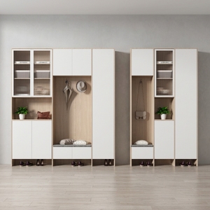 Meuble d'entrée moderne à design modulable, gain de place, avec range-<span class=keywords><strong>chaussures</strong></span>, patères et compartiment ouvert, organisateur de hall domestique - Product Image 1