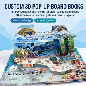 Livre <span class=keywords><strong>pop</strong></span>-up sonore 3D personnalisé, livre interactif pour enfants, imprimé en quadrichromie CMYK, thème océan pour enfants - Product Image 1