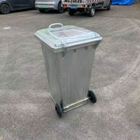 Conteneur à déchets métallique extérieur en acier galvanisé à chaud de 240 L avec couvercle pour la collecte des ordures municipales, directement de l'usine
