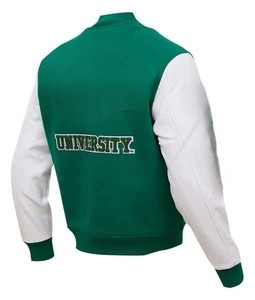 Veste de baseball d'hiver pour homme en cuir tanné et laine de qualité supérieure, col montant, style streetwear, fermeture à bouton unique - Product Image 3