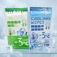 Lingettes corporelles rafraîchissantes personnalisées sans alcool, jetables, non tissées, écologiques, sensation de fraîcheur glacée, grand format, pour l'été chaud et le nettoyage