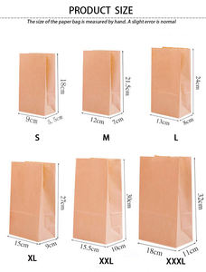 Bolsa de pan de papel Kraft personalizable embalaje de alimentos para llevar biodegradable sin asa para entrega y almuerzo - Product Image 3