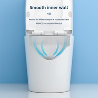 WC commercial à siphon, cuvette en céramique à paroi intérieure lisse sans rainures, anti-blocage, résistant aux éclaboussures, ensemble WC