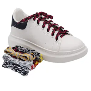 Weiou Manufacturer 50CM-200CM Length 8 Colors Optional Flat Two Color Shoelaces For Air And Yezys,converses Shoes